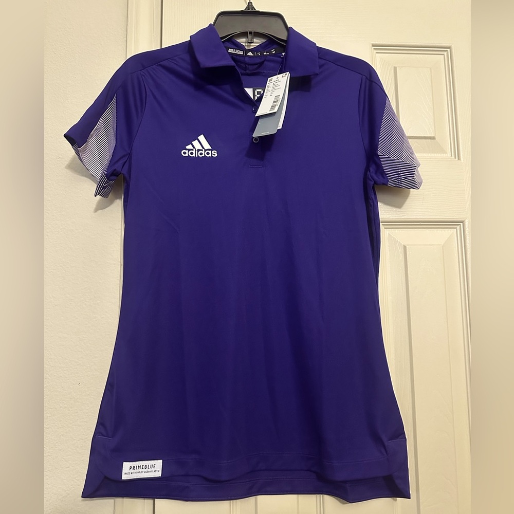 ❗️Adidas PrimeBlue Purple Short Sleeve Active Polo Short Sleeve Shirt Size Small